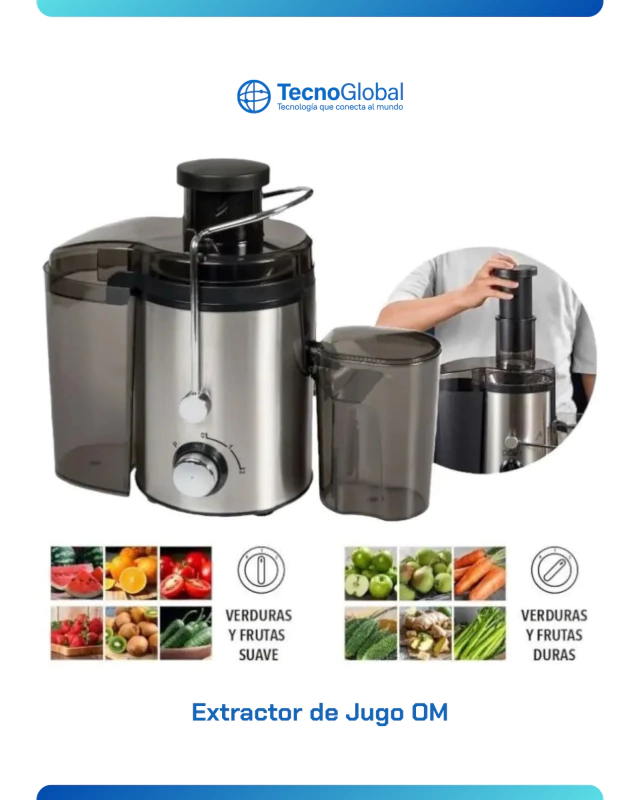 EXTRACTOR DE JUGO OM ACERO INOX. 350W - Imagen 3